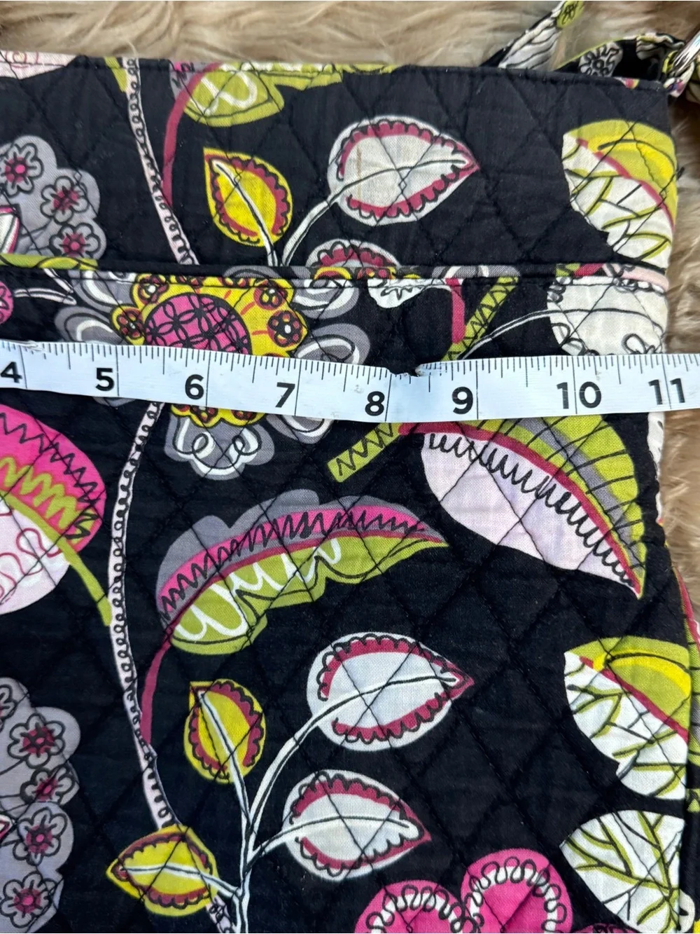 Vera Bradley “moon blooms” Black Floral Quilted Crossbody Bag - Picture 10 of 11